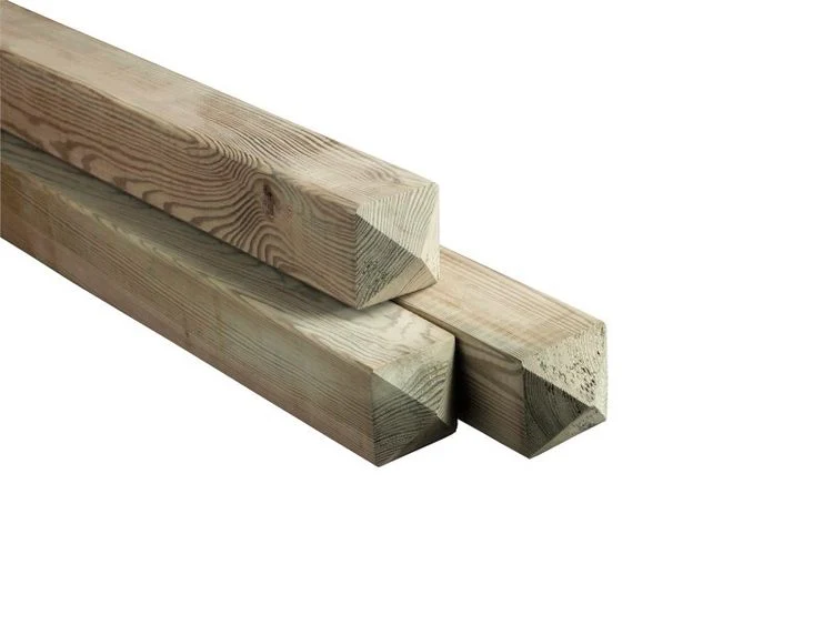 Paal vierkant geschaafd diamantkop celfix naaldhout 6,8x6,8x180cm