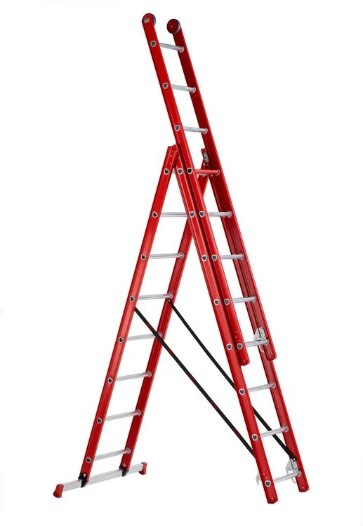 Altrex All Round reformladder gecoat AR 3058 3x8-treeds extra rood