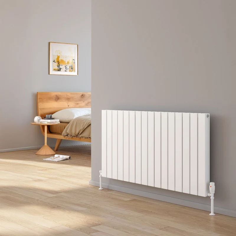 Piatto Horizontal Double Aluminium Radiator - White - Various Sizes