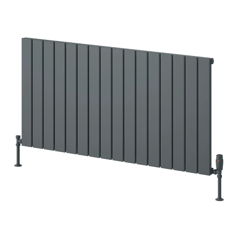 Piatto Horizontal Single Aluminium Radiator - Anthracite - Various Sizes