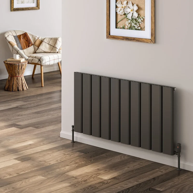 Caldaro Horizontal Aluminium Radiator - Anthracite - Various Sizes