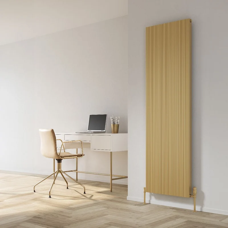 Melvin Vertical Single Aluminium Radiator - Brass - Various Sizes