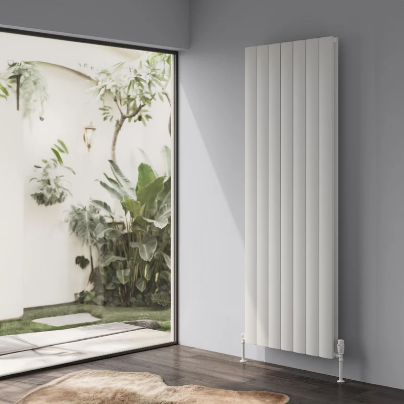 Loco Vertical Double Aluminium Radiator - White - Various Sizes