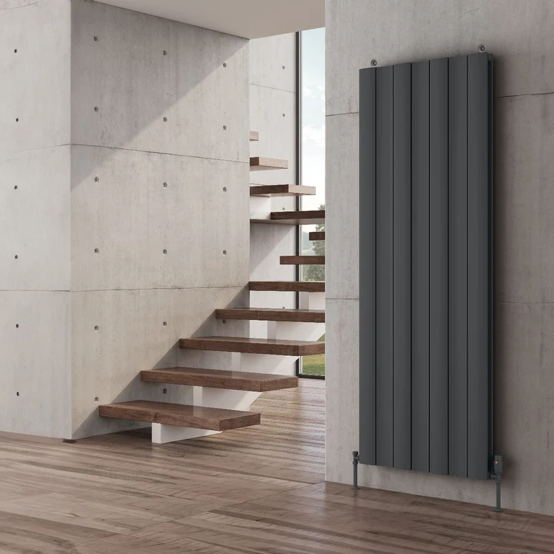 Gio Vertical Single Aluminium Radiator - Anthracite - Various Sizes