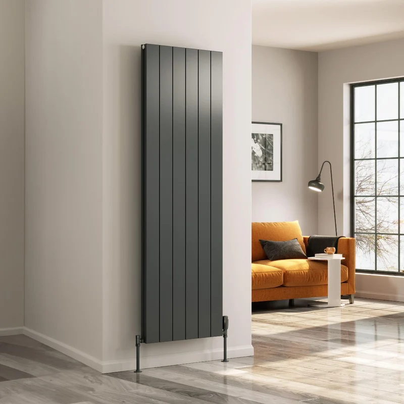 Casina Vertical Single Aluminium Radiator - Anthracite - Various Sizes