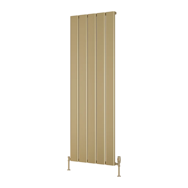 Caldaro Vertical Aluminium Radiator - Brushed Brass - Various Sizes