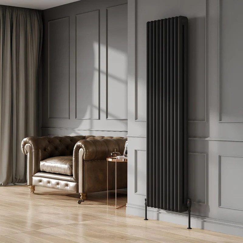 Hedingham Vertical Mild Steel Radiator - Black - Various Sizes