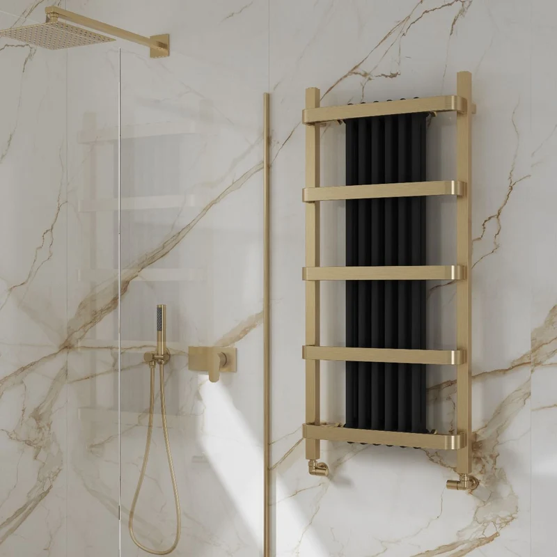 Regina Mild Steel Towel Rail - Brushed Brass - Various Sizes