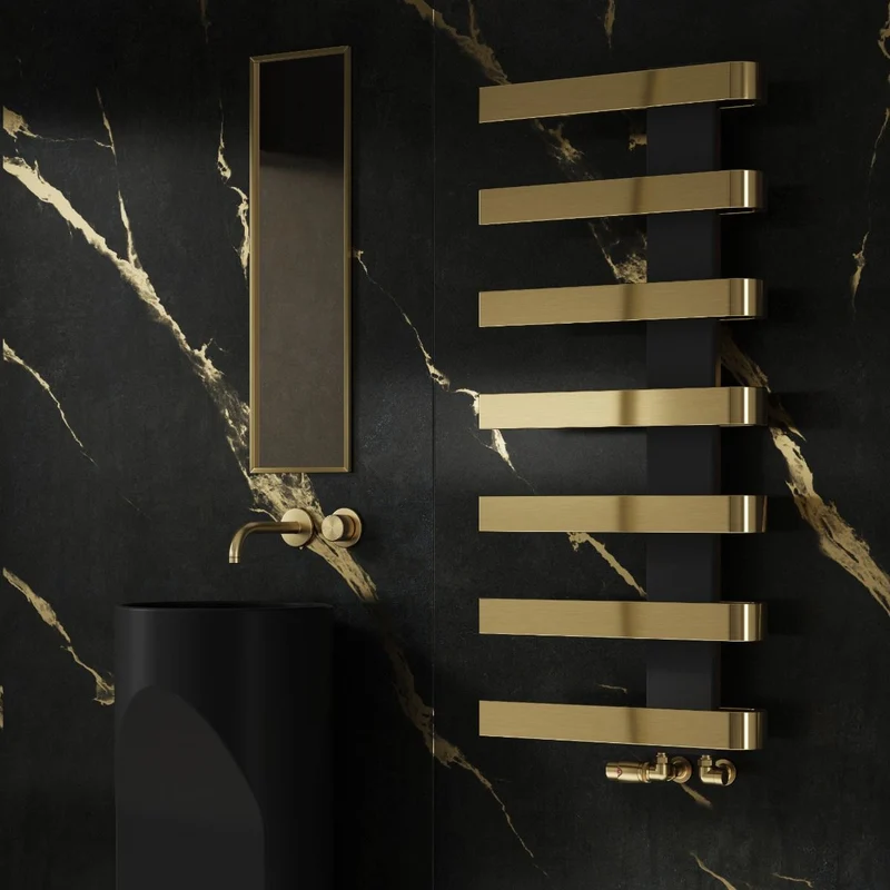 Panaro Mild Steel Towel Rail - Brushed Brass - Various Sizes