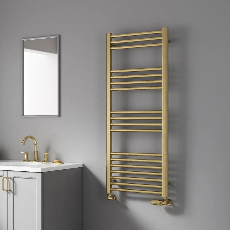 Ottone Mild Steel Towel Rail - Brushed Brass - Various Sizes