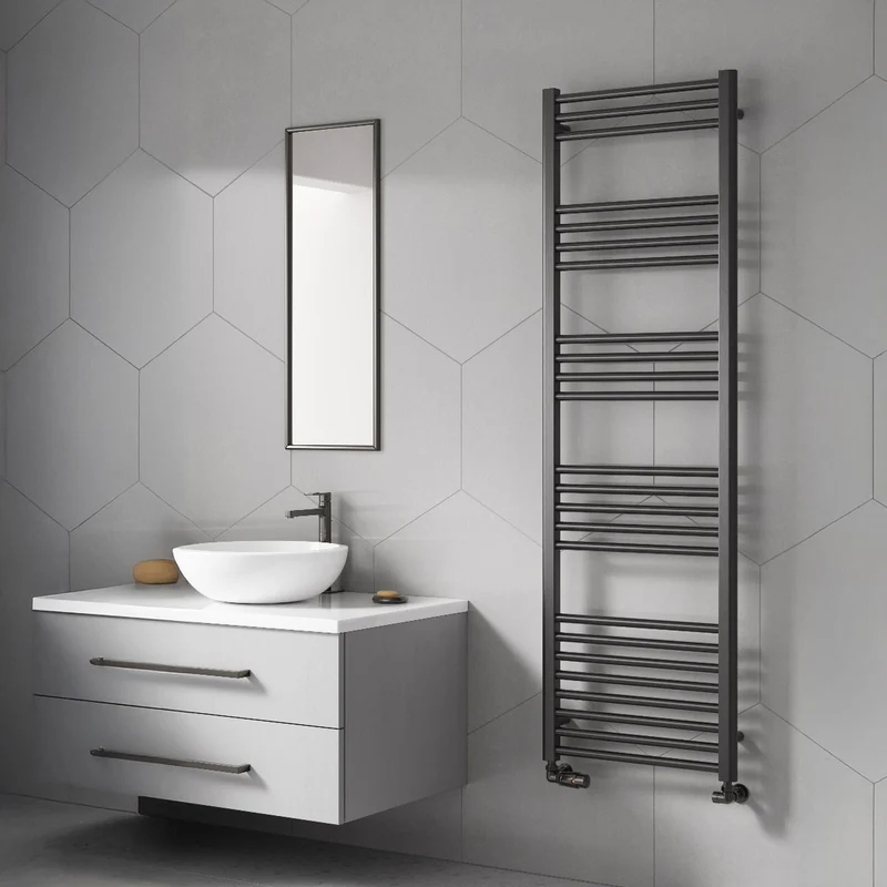 Ottone Mild Steel Towel Rail - Brushed Gun Metal - Various Sizes