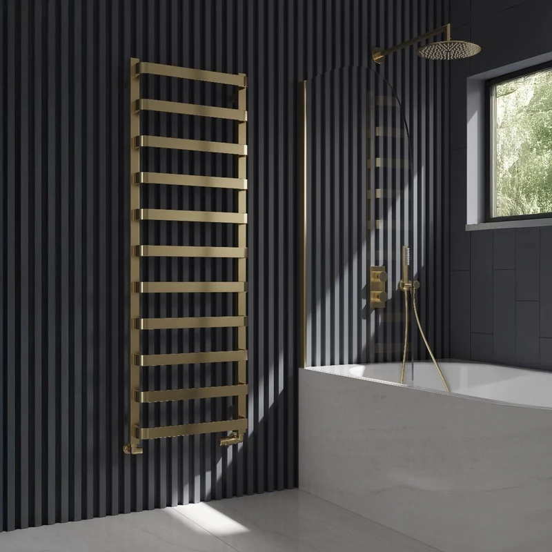 Flora Mild Steel Towel Rail - Brushed Brass - Various Sizes
