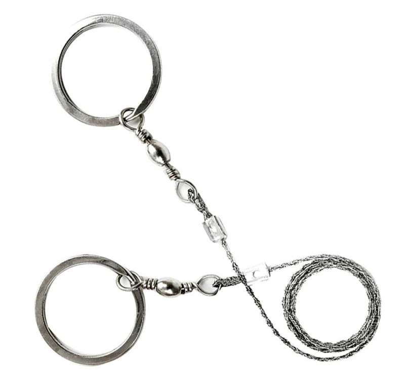 Sleutelhanger met staalkabel - Mini survival handzaagje