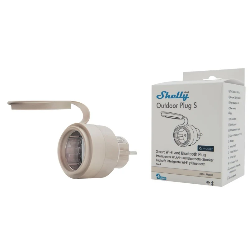 Shelly Outdoor Plug S Gen3 – Slimme buitenstekker met Matter