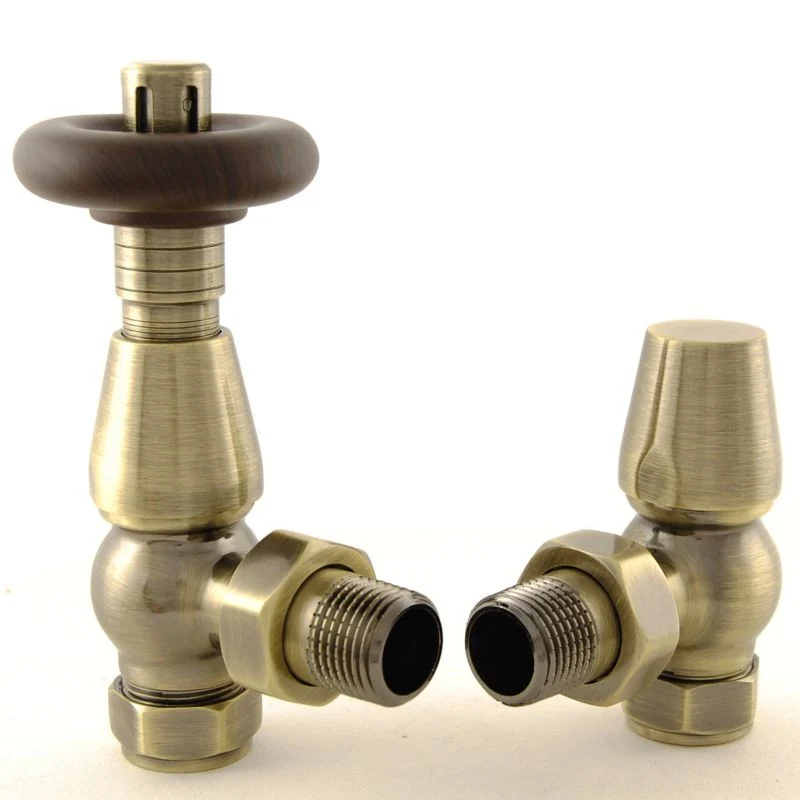 Harvard Thermostatic Radiator Valve Angled - Antique Brass