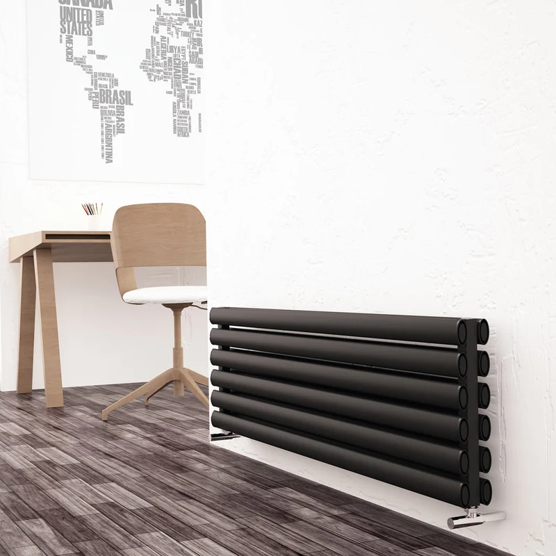 Tallis Double Xl Horizontal Aluminium Radiator - Textured Anthracite