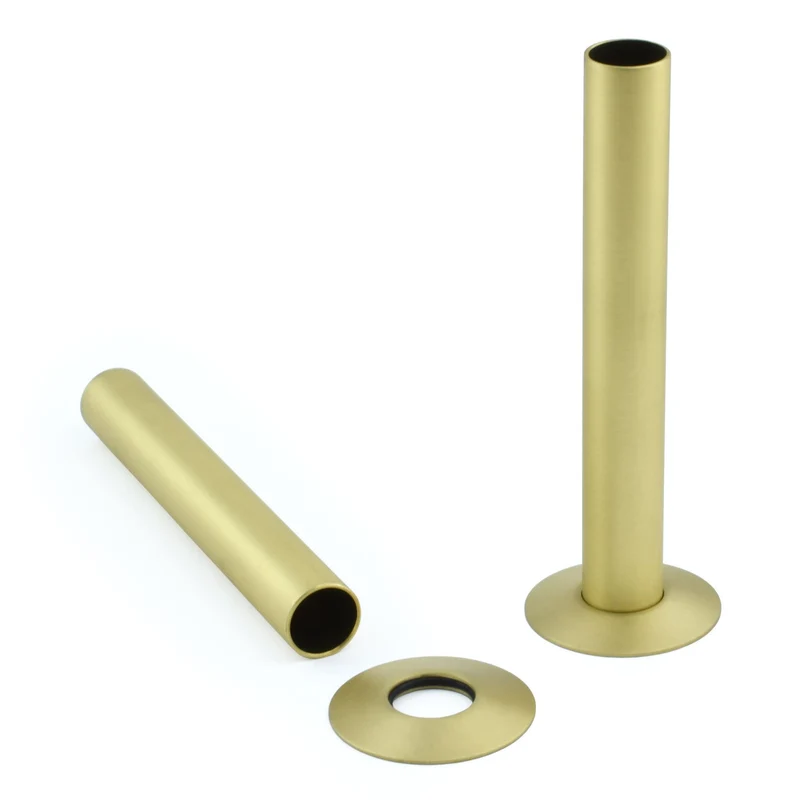 Radiator Pipe Cover Kit 130mm - Brushed brass
