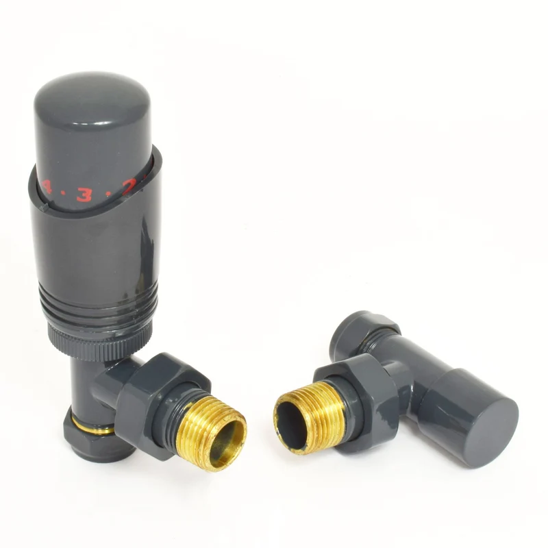Classic Thermostatic Radiator Valve - Angled - Anthracite