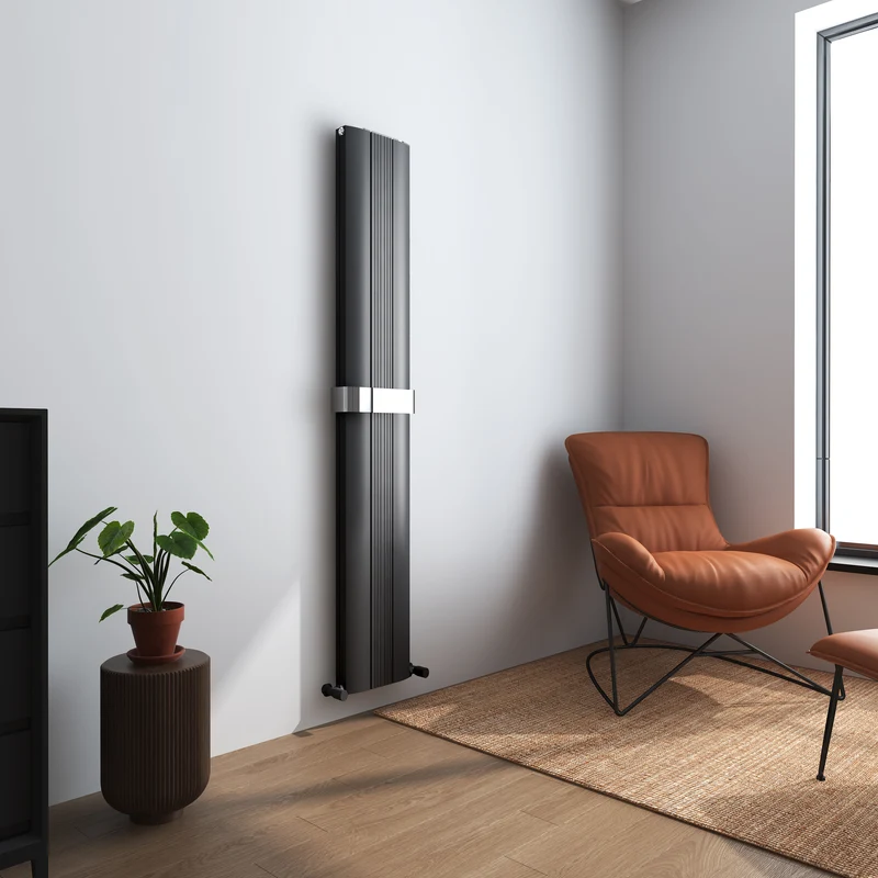 Towel Hanger to Suit Raiden Vertical Radiator - Brushed Brass