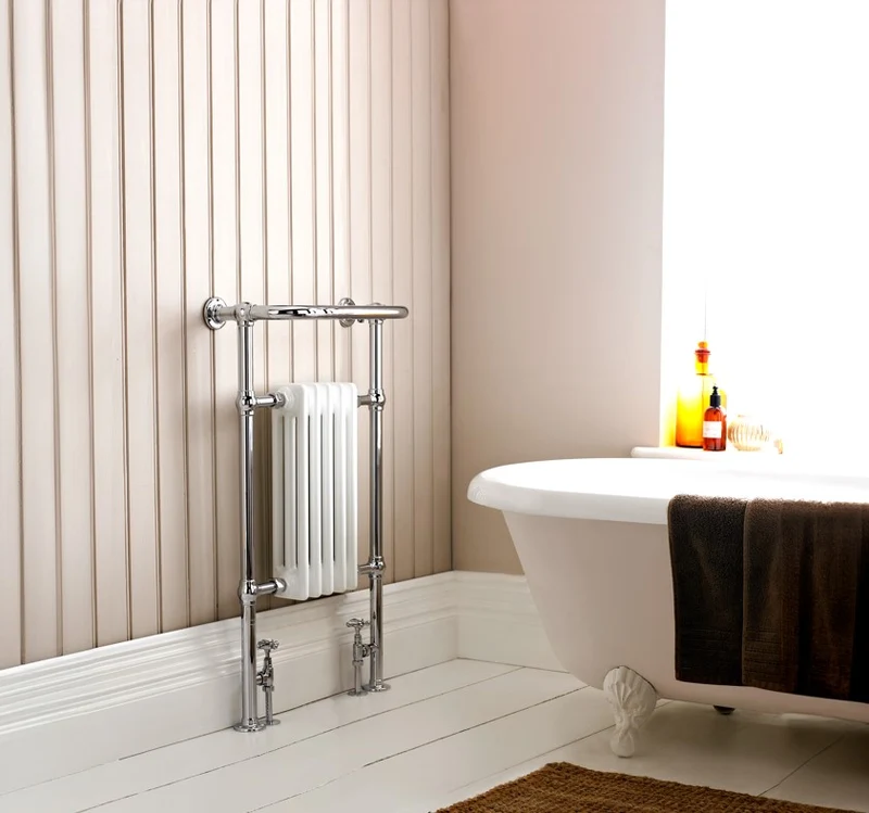 Florence Traditional Radiator- White / Chrome