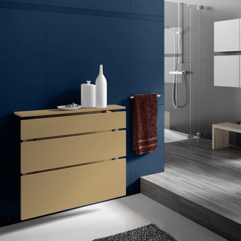 Modern Floating Radiator Heater Cover MINIMAL LINES Cabinet Box GOLD Finish Ref RCMN251GD