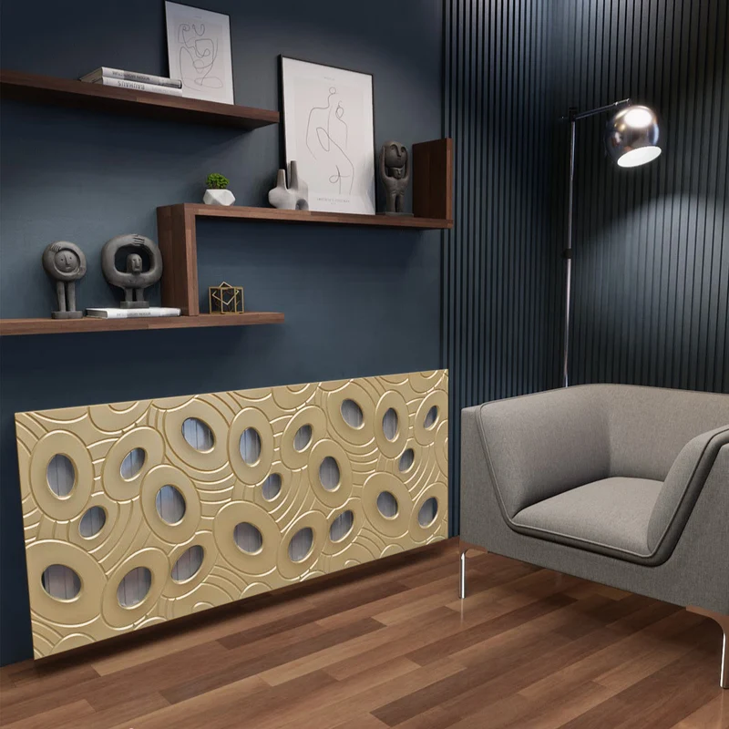 Designer Custom Made Radiator Heater Cover in GOLD Finish with Luxury GALAXY Design Pattern