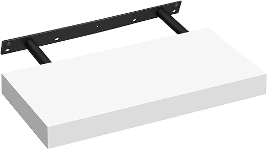 Sturdy Floating Shelf,White,for Books,Photos,Wall-Mounted,40,60,80cm length,Lounge,Kitchen,Hall