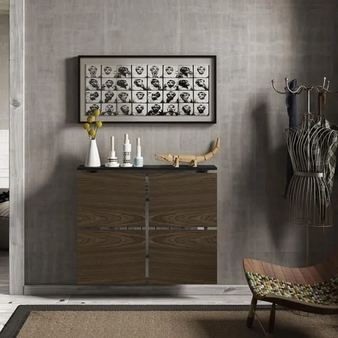 Modern Floating Radiator Heater Cover MINIMAL SQUARES Cabinet Design in Wood Finish Ref RCMN250DW