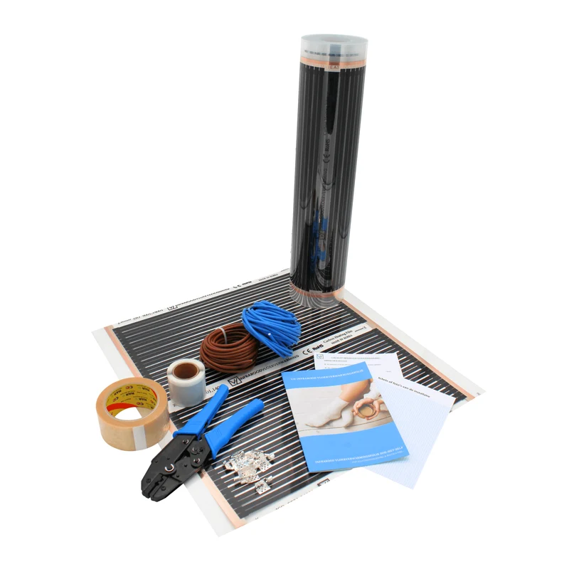 Infrarood Vloerverwarming Compleet - 130 Watt/m² - 100 cm breed - Pakket 20 m²