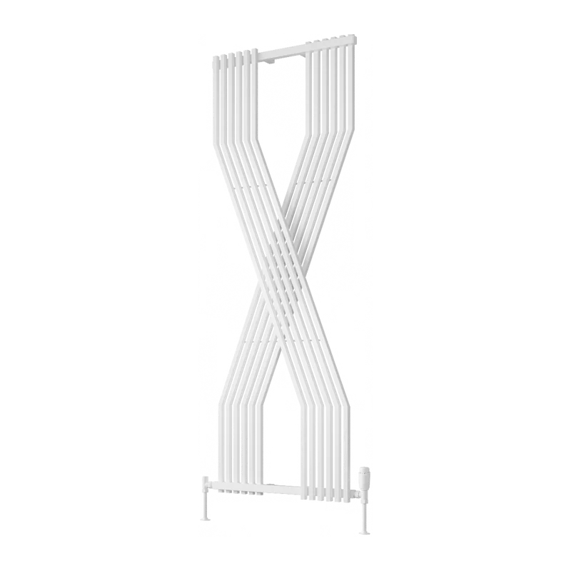 Reina Coredo Modern X Shaped Vertical Designer Radiator - White