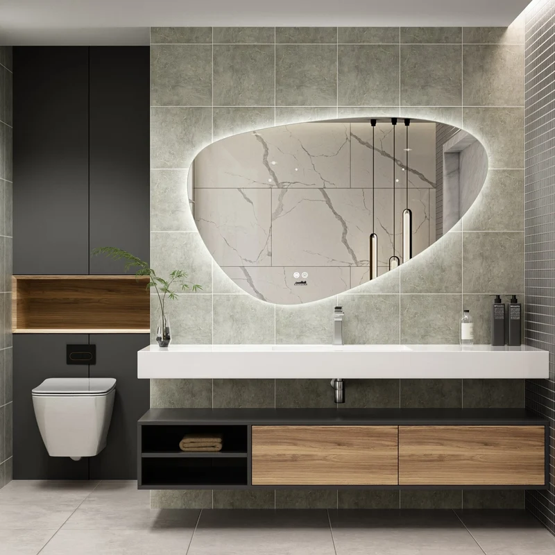 Moderne Badkamer Spiegel "Sassari" - 75 x 120 cm - LED & Anti-condens