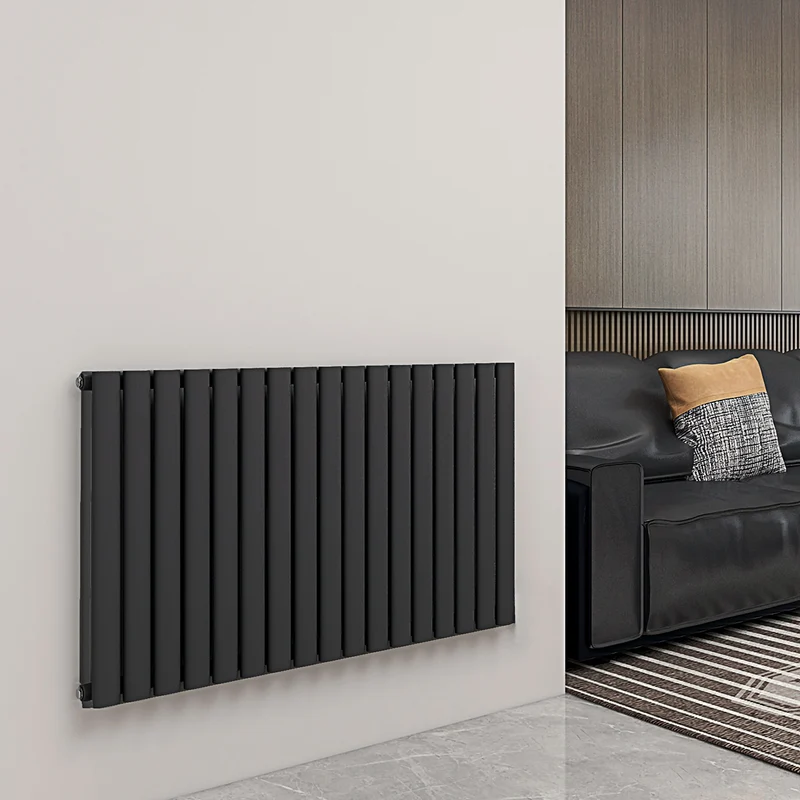 Ovale Horizontal Double Column Radiator - Anthracite
