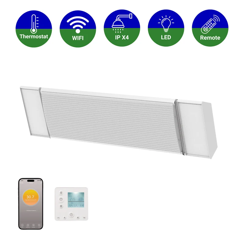 Smart HeatBar Infrarood straler - Ostuni LED - 1000 Watt