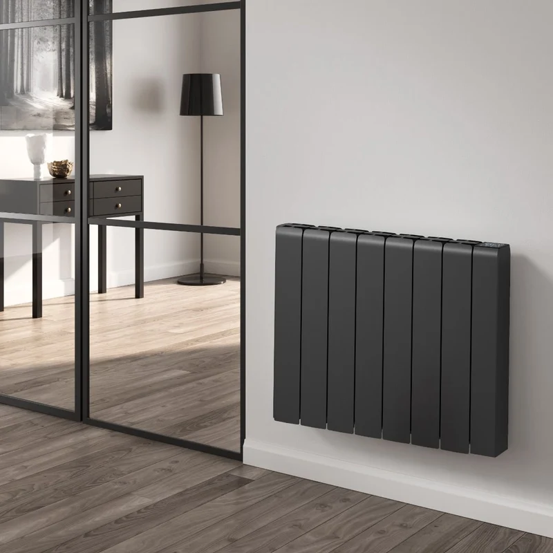 Aron Horizontal Electric Aluminium Radiator - Various Sizes - Black