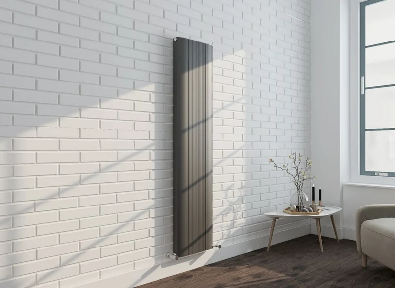 Raiden Vertical Double Aluminium Radiator - Various Sizes - Anthracite