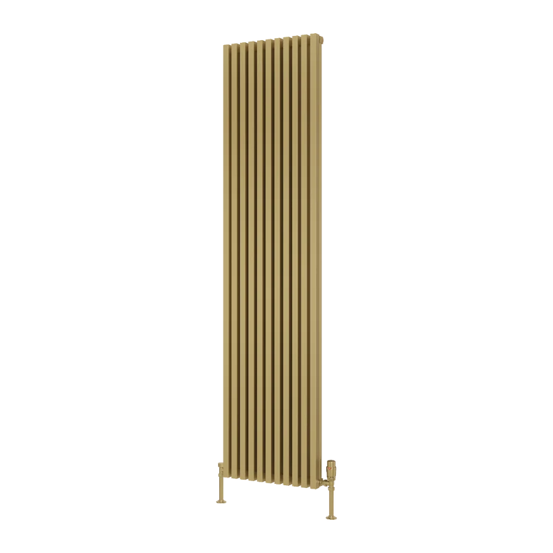 Albano Vertical Aluminium Radiator - Brass - Various Sizes
