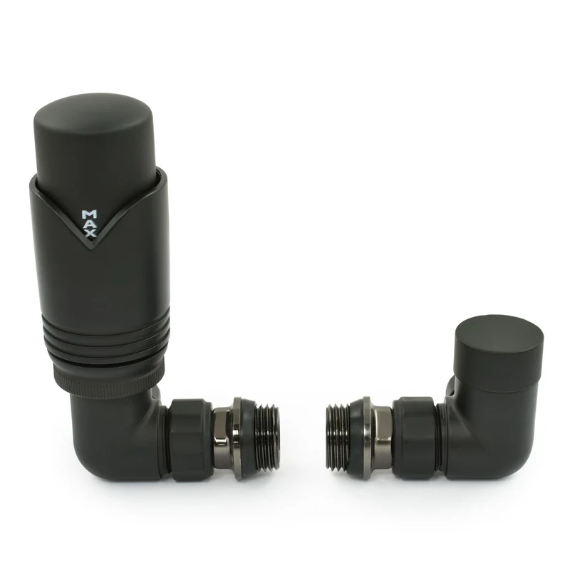 Realm Thermostatic Radiator Valve Corner - Satin black
