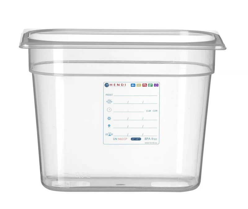 HACCP Voorraaddoos | HENDI | GN 1/4 | 5,5L | Transparant | 265x162x(H)200mm