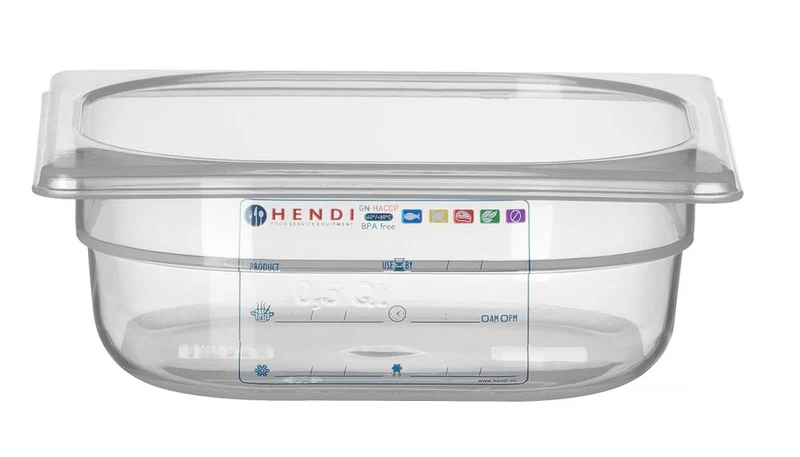HACCP Voorraaddoos | HENDI | GN 1/6 | 1L | Transparant | 176x162x(H)65mm