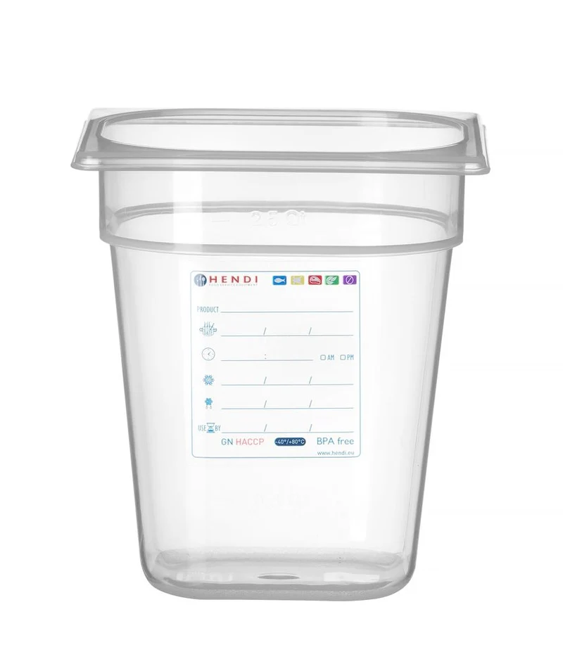 HACCP Voorraaddoos | HENDI | GN 1/6 | 3,4L | Transparant | 176x162x(H)200mm