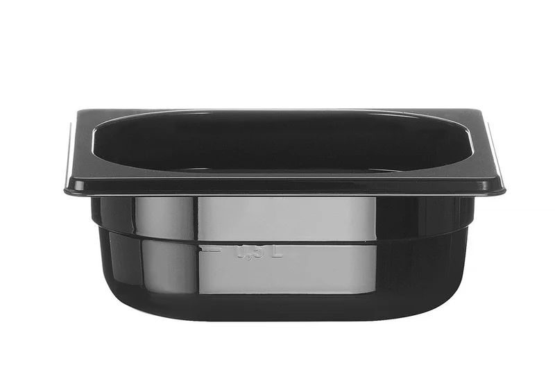 Gastronormbak Polycarbonaat | HENDI | Profi Line | GN 1/6 | 1L | Zwart | 176x162x(H)65mm