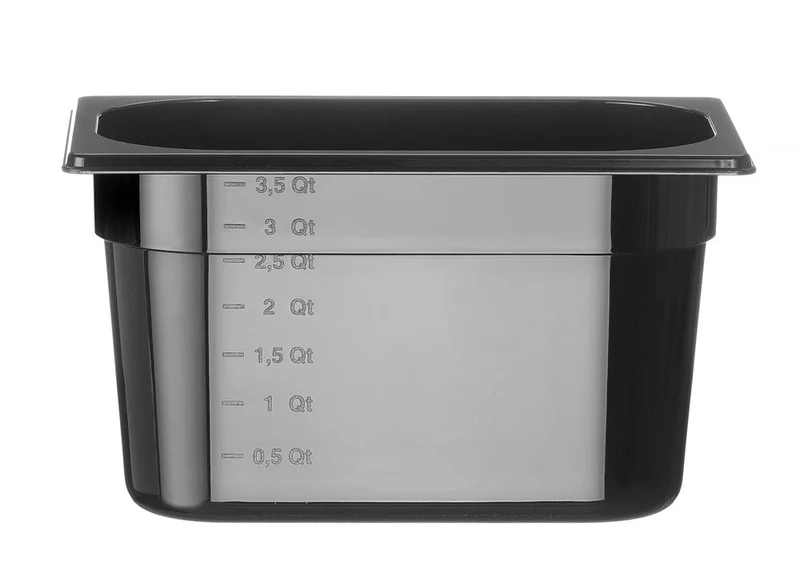 Gastronormbak Polycarbonaat | HENDI | Profi Line | GN 1/4 | 4L | Zwart | 265x162x(H)150mm