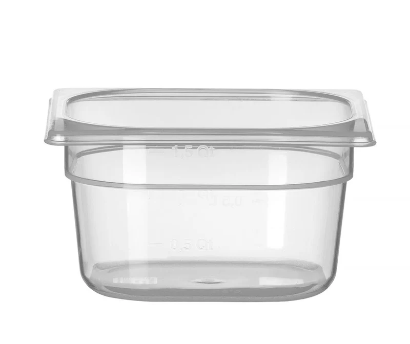 Gastronormbak Polypropyleen | HENDI | Profi Line | GN 1/6 | 1,6L | Transparant | 176x162x(H)100mm