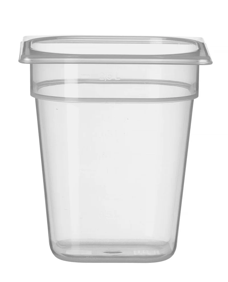 Gastronormbak Polypropyleen | HENDI | Profi Line | GN 1/6 | 3,4L | Transparant | 176x162x(H)200mm