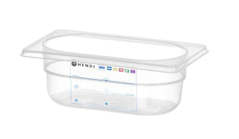 HACCP Voorraaddoos | HENDI | GN 1/9 | 0,6L | Transparant | 176x108x(H)65mm