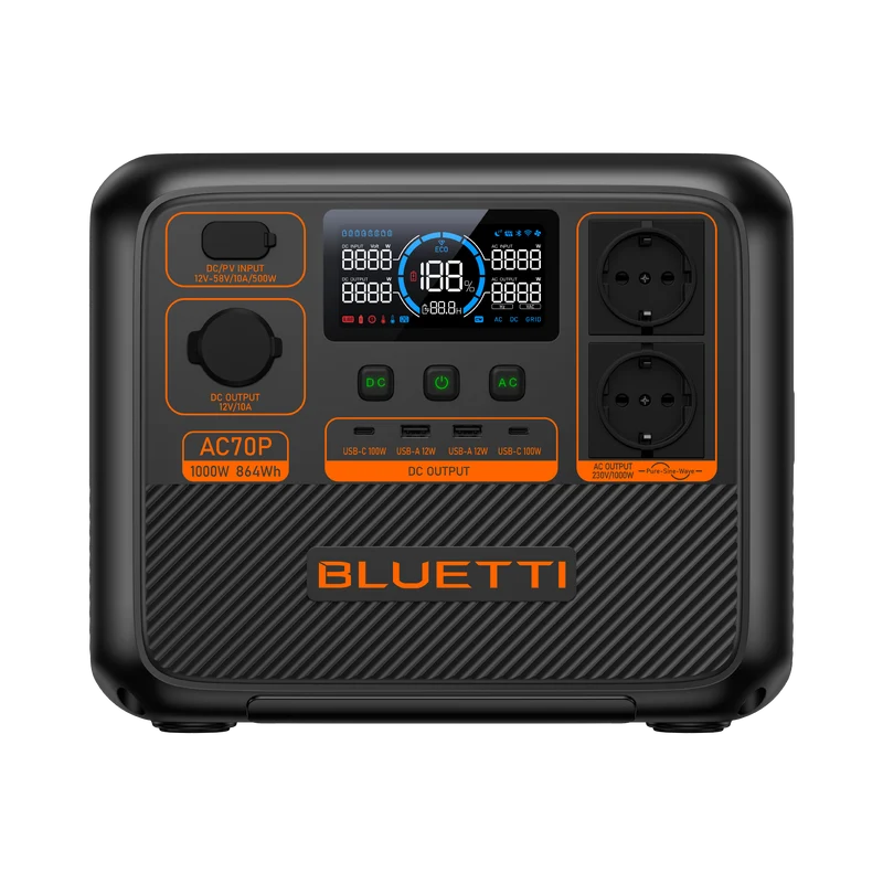 BLUETTI AC70P Portable Power Station | 1000W 864Wh