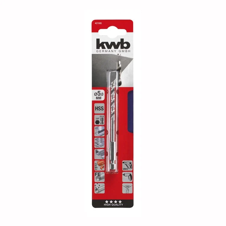 KWB HSS boor 1/4'' 6-kant Ø5mm