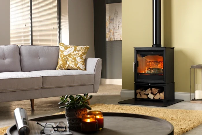 Vrijstaand Hout Charlton & Jenrick Fireline Woodtec 5 KW-W breed 514 mm Deep Max
