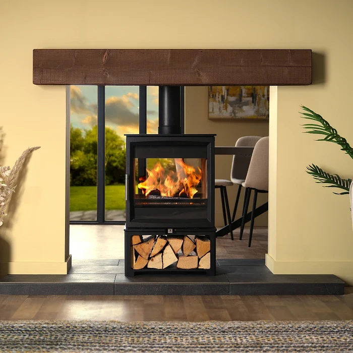 Charlton & Jenrick Fireline Woodtec 8 kW doorkijk haard