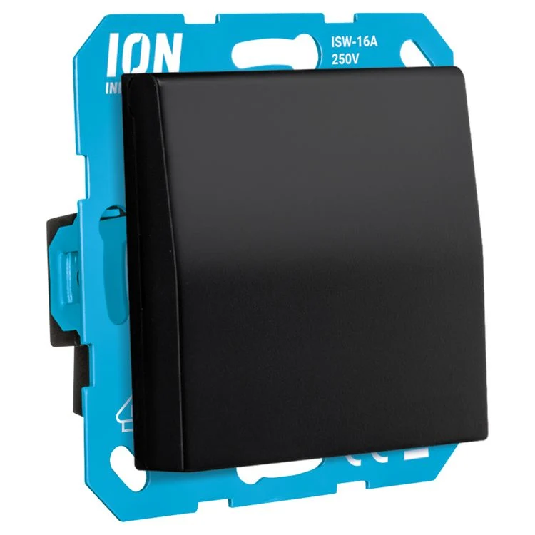 ION Industries inbouw stopcontactdoos met klep 1-V randaarde zwart